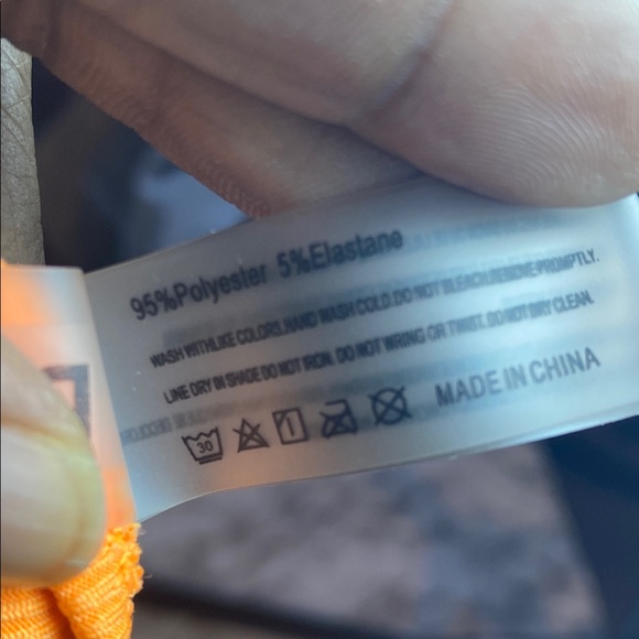 Neon Colorblock High-Waist Bikini Set - Pink & Orange - Picture 8 of 10